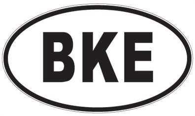 BKE - 3 Letter Initials Oval Sticker