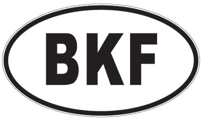 BKF - 3 Letter Initials Oval Sticker