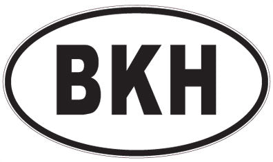 BKH - 3 Letter Initials Oval Sticker