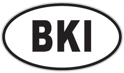 BKI - 3 Letter Initials Oval Sticker