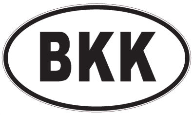 BKK - 3 Letter Initials Oval Sticker