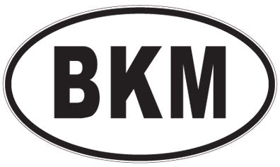 BKM - 3 Letter Initials Oval Sticker