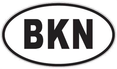 BKN - 3 Letter Initials Oval Sticker