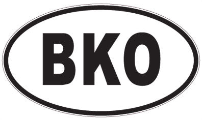 BKO - 3 Letter Initials Oval Sticker