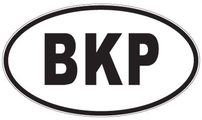 BKP - 3 Letter Initials Oval Sticker
