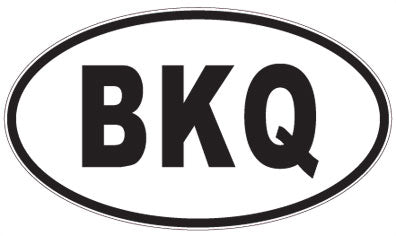 BKQ - 3 Letter Initials Oval Sticker