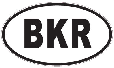 BKR - 3 Letter Initials Oval Sticker