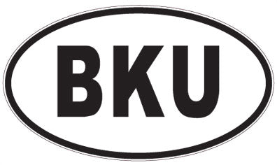 BKU - 3 Letter Initials Oval Sticker