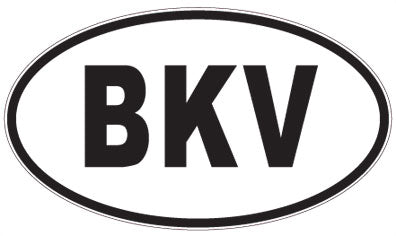 BKV - 3 Letter Initials Oval Sticker