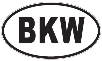 BKW - 3 Letter Initials Oval Sticker
