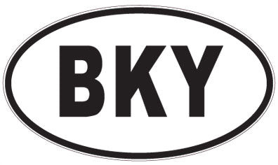 BKY - 3 Letter Initials Oval Sticker