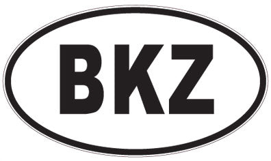 BKZ - 3 Letter Initials Oval Sticker