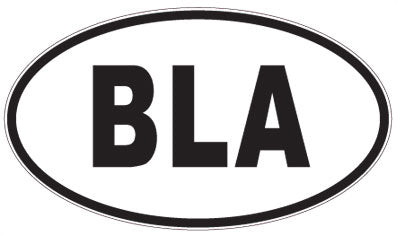 BLA - 3 Letter Initials Oval Sticker