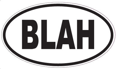 BLAH - Oval Sticker