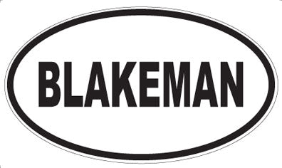 BLAKEMAN - Oval Magnet