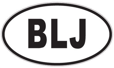 BLJ - 3 Letter Initials Oval Sticker