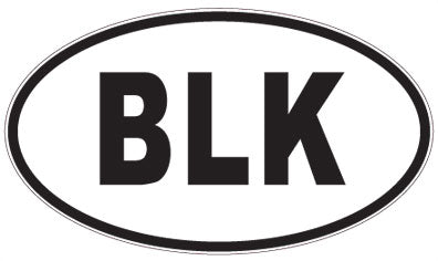 BLK - 3 Letter Initials Oval Sticker