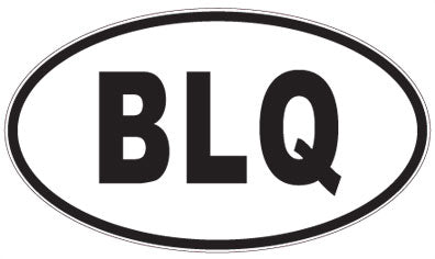 BLQ - 3 Letter Initials Oval Sticker