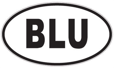 BLU - 3 Letter Initials Oval Sticker