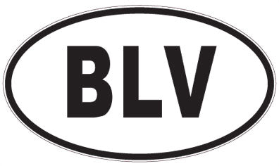 BLV - 3 Letter Initials Oval Sticker