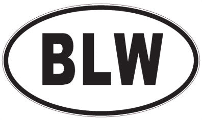 BLW - 3 Letter Initials Oval Sticker