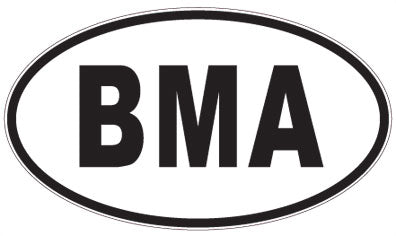 BMA - 3 Letter Initials Oval Sticker