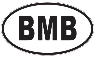 BMB - 3 Letter Initials Oval Sticker