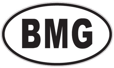 BMG - 3 Letter Initials Oval Sticker