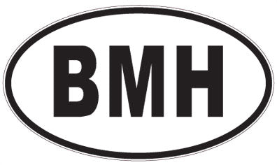 BMH - 3 Letter Initials Oval Sticker