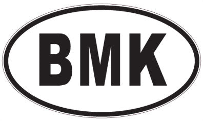 BMK - 3 Letter Initials Oval Sticker