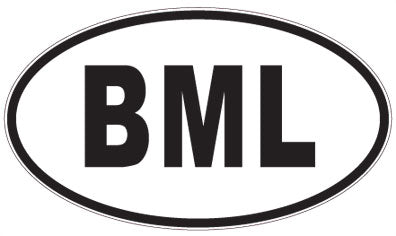 BML - 3 Letter Initials Oval Sticker