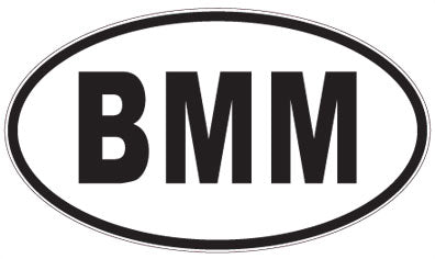 BMM - 3 Letter Initials Oval Sticker
