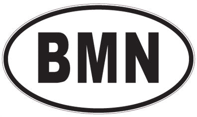 BMN - 3 Letter Initials Oval Sticker