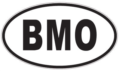 BMO - 3 Letter Initials Oval Sticker