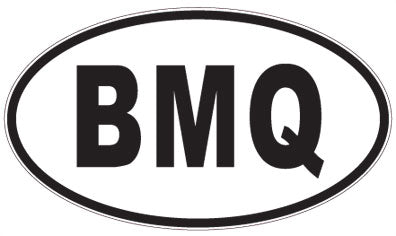 BMQ - 3 Letter Initials Oval Sticker