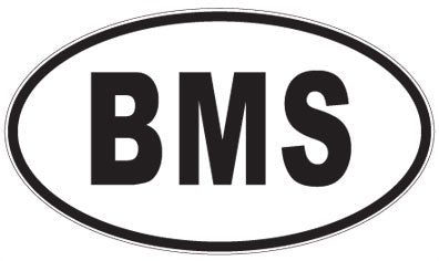 BMS - 3 Letter Initials Oval Sticker