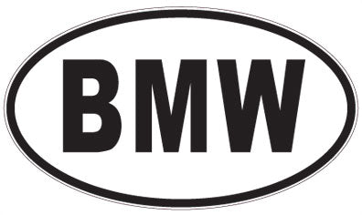 BMW - 3 Letter Initials Oval Sticker