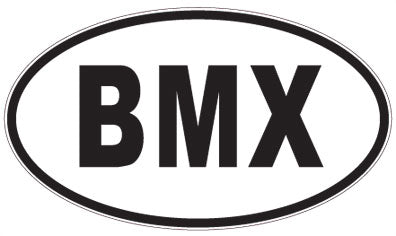 BMX - 3 Letter Initials Oval Sticker