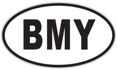 BMY - 3 Letter Initials Oval Sticker
