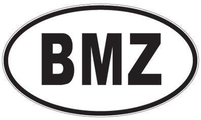 BMZ - 3 Letter Initials Oval Sticker