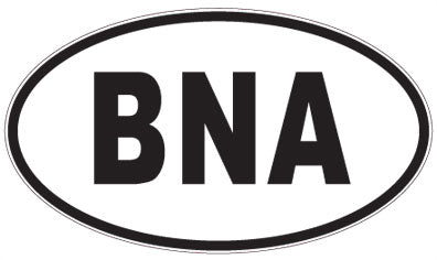 BNA - 3 Letter Initials Oval Sticker