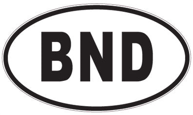 BND - 3 Letter Initials Oval Sticker