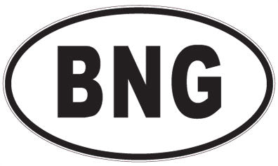 BNG - 3 Letter Initials Oval Sticker