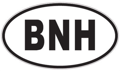 BNH - 3 Letter Initials Oval Sticker