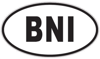 BNI - 3 Letter Initials Oval Sticker