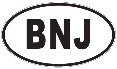 BNJ - 3 Letter Initials Oval Sticker