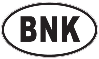 BNK - 3 Letter Initials Oval Sticker