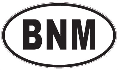 BNM - 3 Letter Initials Oval Magnet