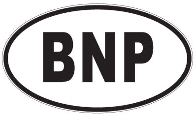 BNP - 3 Letter Initials Oval Sticker