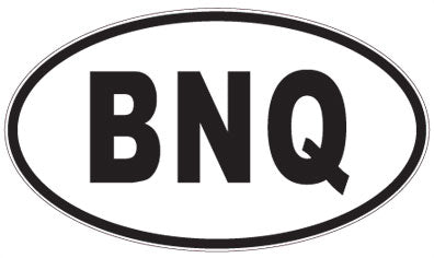 BNQ - 3 Letter Initials Oval Sticker